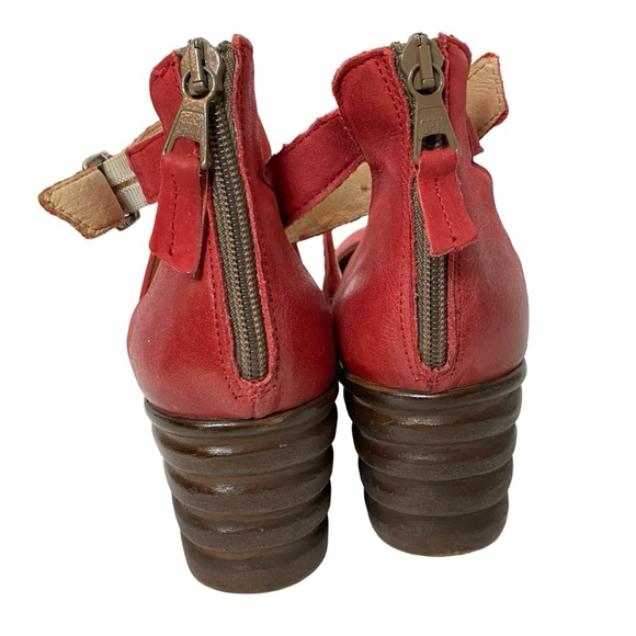 Miz Mooz Amia Wedge Mary Jane Shoes Womens Size 9 39 Red Closed Toe Sandal - Picture 7 of 14